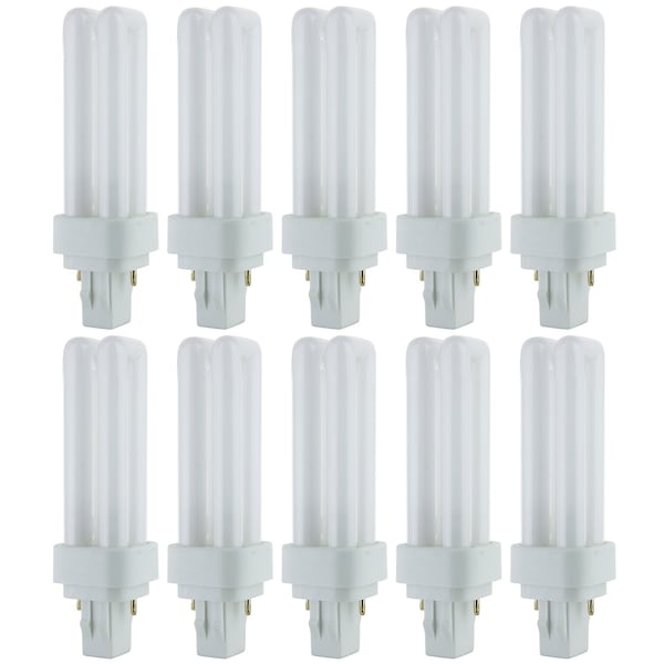 Sunlite PLD13/SP41K Dbl Twn Tube Cmpct Flrscnt Lmp, PLD 2-Pin, 13W, 660 Lumens, 4100K, 2-Pin GX23-2, 10PK 40541-SU - main